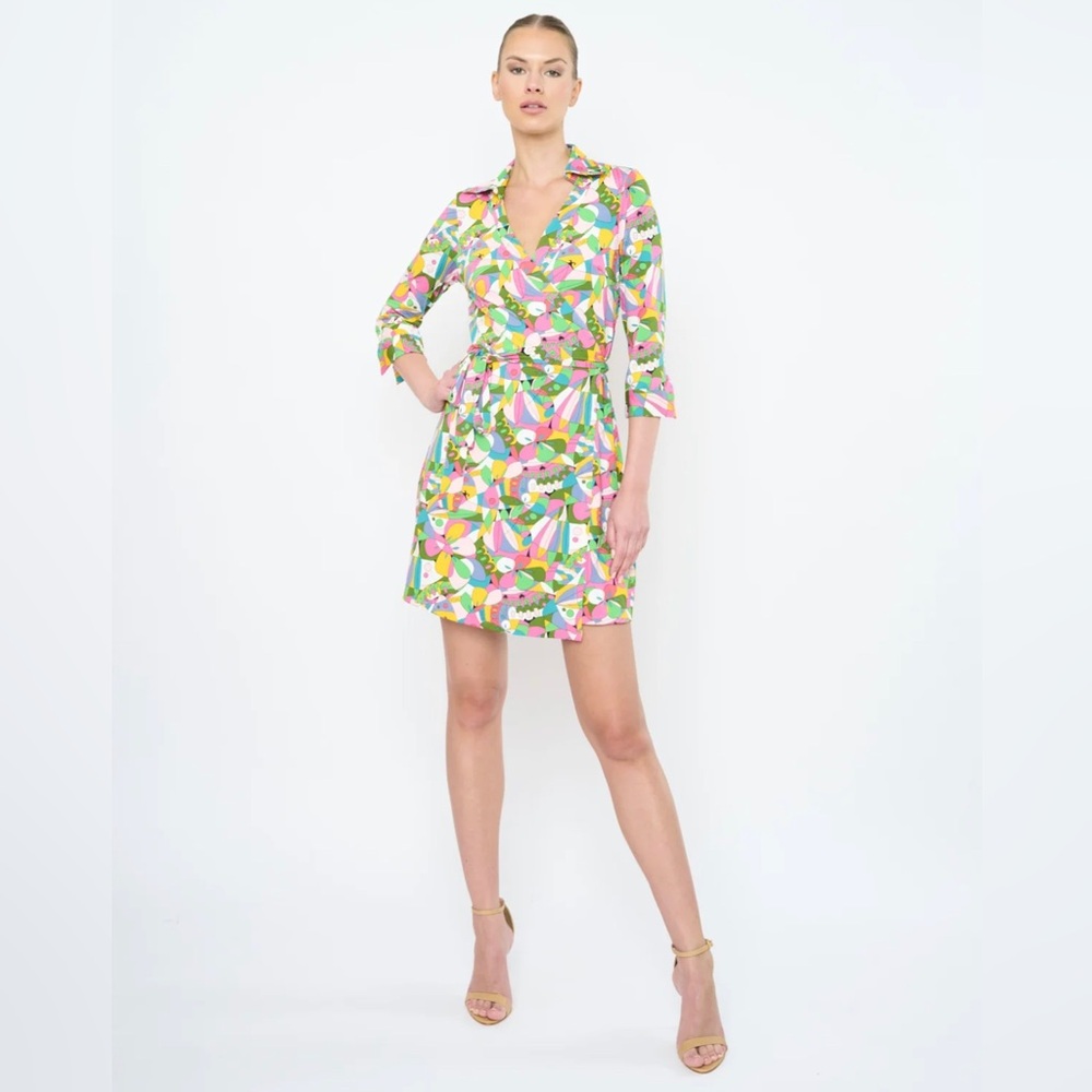 FLORA BEA milo wrap dress in Ivory La Sirene medium